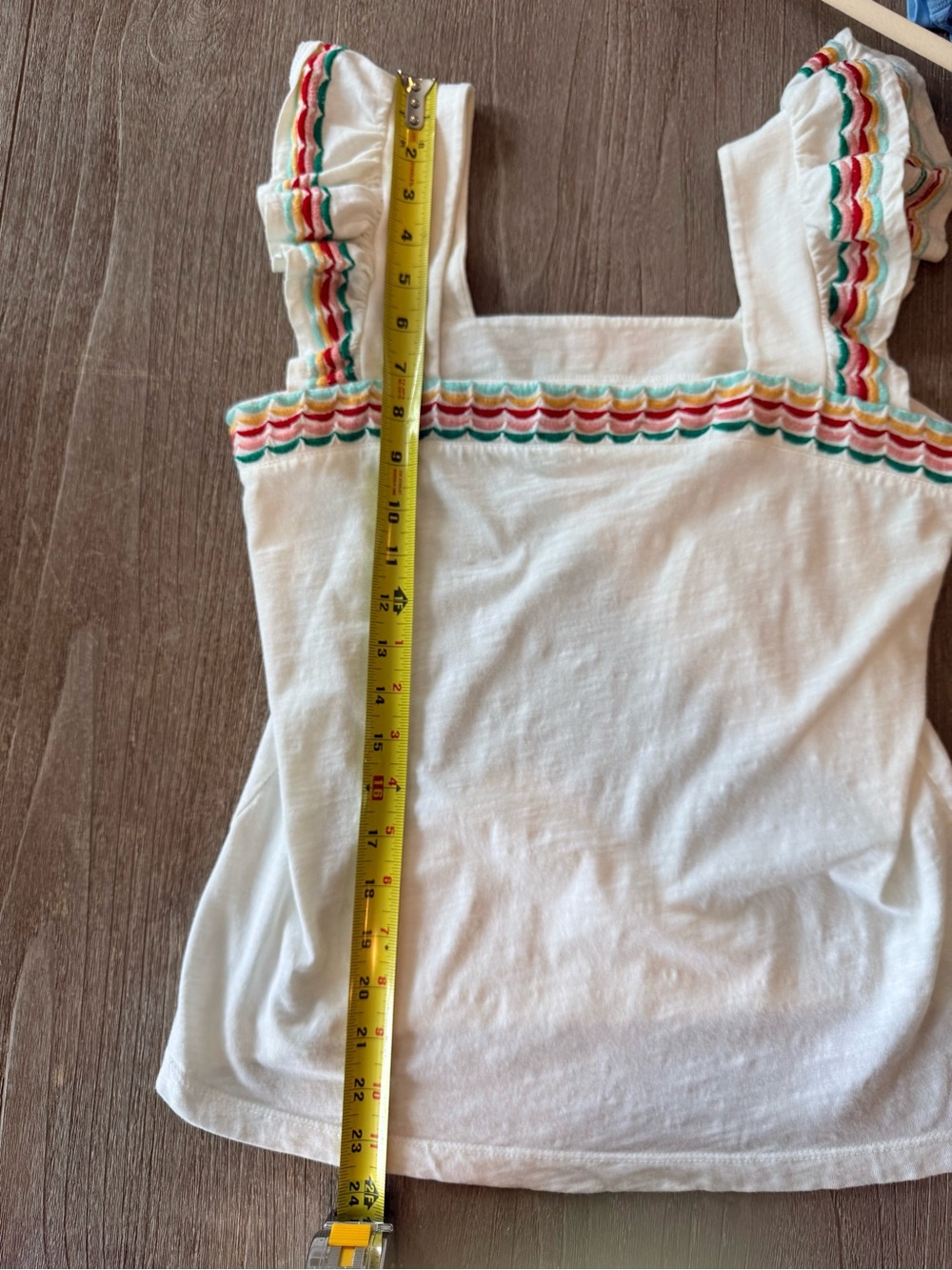 Boho Embroidered Ruffle Sleeve Top white Girlhoodcore petite small - Picture 6 of 6